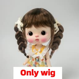 Blyth doll wig soft wavy curving air bangs Long hair Short hair High Ponytail for Big Size Head Doll DianDian Wig 9-10 inch