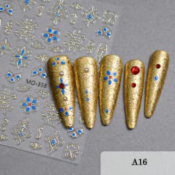 1/4 PCS 3D Metal Silver Golden Starburst Nails Stickers Manicure French Nail Art Decoration Decal Y2K Nail Art Tips Nail Charm