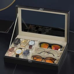 High-End PU Leather Glasses Case Large-Capacity for Men Women Sunglasses Myopia Glasses Jewelry Display Box