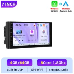 Podofo 2Din 4+64G Android Car Radio Snapdragon 8 Core Universal Car Intelligent System Carplay Android Auto GPS WIFI Mirror Link