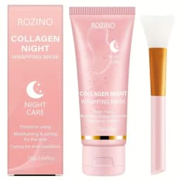 Collagen Intensive Moisturizing Nighttime Peel-Off Mask 75g, Comes with a Free Mask Brush, Gel Texture Is Easy to Absorb, Deeply Hydrates and Moisturizes, Instantly Relieves Dryness with a Single Swipe and Peel-Off, Evens Out Skin Tone, Smoothes Skin, Long-Lasting Oil Control, Maintains and Cares for Skin, Suitable for All Skin Types, Unisex