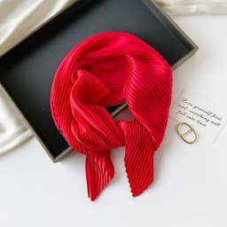 New 70X70CM Minimalist Solid Color 70cm Pleated Scarf Decoration Scarf Sunscreen Thin Scarf Pressed Pleated Square Scarf