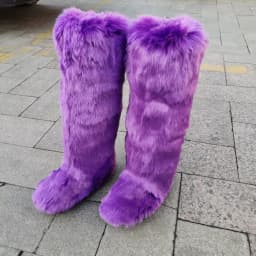 New Woman Boots High Boots Over-the-knee Fur Snow Boots Women's Fashion Warm Wool-like Boots Plus Velvet Padded Winter Boots