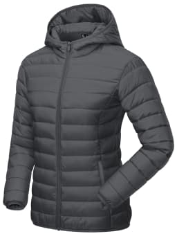 TACVASEN Winter Hooded Puffer Jacket Womens Quilted Warm Coats Casual Windbreaker Waterproof Padded Lightweight Outdoor Outwear