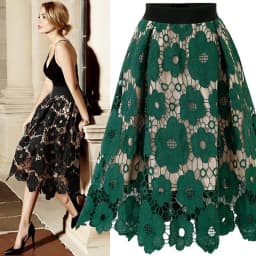 plus Size Lace A-Line Skirt High Waist Asymmetrical Women's Spring Summer Fashion Slimming Meat Covering Skirts