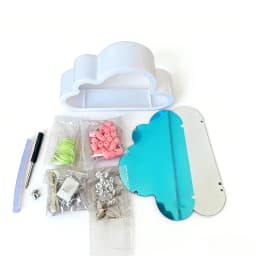 DIY Cloud Mirror Tulip Lamp Night Light Girl Bedroom Ornaments Photo Frame Handmade Glass Bedside Sleep Light Christmas Gifts