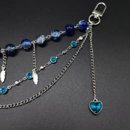 Sparkling Itabag Decor Chain Crystal Beads Heart Rhinestone Charm DIY Handmade Ornament for Bag Trouser Waist Chain Decoration