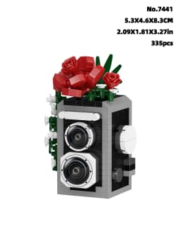 Vintage Camera & Flowers Building Blocks DIY Toys Small Particle Bricks Assembly Puzzle Toys For Friend Gifts Christmas Gifts