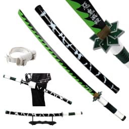 41 inch Demon Slayer Samurai Katana Sword With Belt And Holder Tanjiro Halloween Cosplay Props Decoration