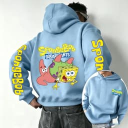 Patrick Star and SpongeBob SquarePants Cartoon Anime 2026 Spring and Autumn Men's and Women's Fashion Sports Hoodies