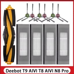 For ECOVACS Deebot T8 AIVI T9 AIVI N8 Pro AIVI N9 N10 N10 Plus Accessories Main brush, side brush, filter, dust bag,Hepa Filter