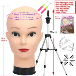 New Mannequin Head Wig Stand With Adjustable Wig Tripod Stand Holder For Wigs Making Display With T Pins /Wig Cap For Free Gift