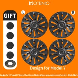 4PCS Wheel Cap Design For Tesla Model Y 2020-2024 19 Inch Right&Left Hubcaps Cyclone Cover Wheel Cover Replacement Accessories