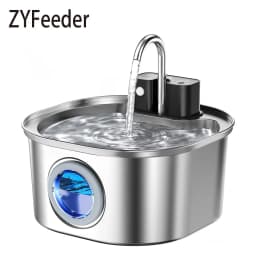 3.2L Auto Wireless Rechargeable Motion Sensor Cat Water Feeder Stainless Steel Cat Dog Pet Water Fountain Silent(No 5V 1A Plug)
