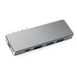 dodocool 7 in 2 Aluminum Alloy USB-C Hub Adaptor with 2 Thunderbolt 3 connectors USB Type-C PD Port USB-C Data Transfer Port 4K