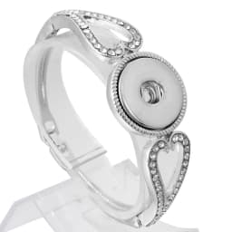Wholesale 18mm Snap Bracelets High Quality Metal Silver Color Snap Button Bracelet Bangle Adjustable Chain Bracelets