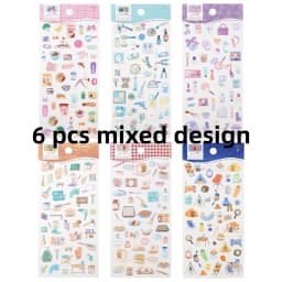 3 pcs/6 pcs Sweet Life Daily Things Stickers Scrapbooking Diy Journal Cute Stickers Stationery Decor School Supplies Gift