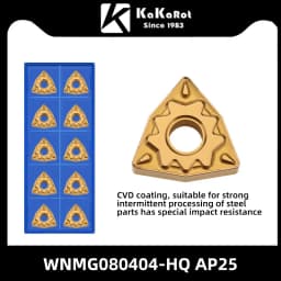 Kakarot Carbide Insert WNMG080404-CQ AP45 WNMG 080408-TM Turning Tools Rough machining CNC Lathe Cutter 10pcs Blade Plate