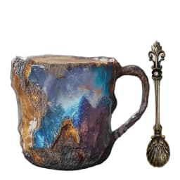 1PC Multi-Colored Mineral Crystal Coffee Mug,Natural Mineral Crystal Mug, Colorful Crystal Christmas Mugs,Christmas Gift New