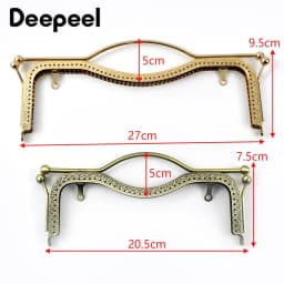 1/2Pcs Deepeel 20.5/27cm Metal Wallet Frame Embossed Hand Pull Parts Purse Bag Handle Kiss Clasp Lock DIY Hardware Accessories