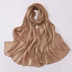 High Qulaity Solid Color Silk Scarf Shining Unilateral golden chain Chiffon Hijab Veil Long Chiffon Sunscreen Headscarf Outdoor