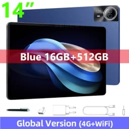 Global Version 14 Inch Tablet PC Big Screen 1920x1200 IPS 16+512GB Tablet 14" Android 15 4G LTE Game Study PAD 12000mAH Battery
