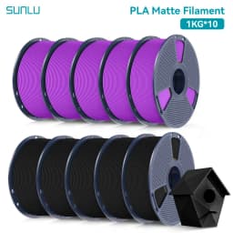 SUNLU PLA Matte 10KG1.75mm ±0.03mm 1KG/2.2LBS 3D Printer Filament PLA High Transparency Fast 2-7 Days Delivery RoHS Reach