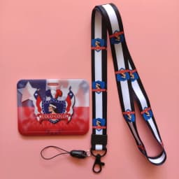 Chile Football Style ID Card Holder Neck Strap Students Credit Card Case Lanyard Child Visit Door Identity Badge Holder Keychain
