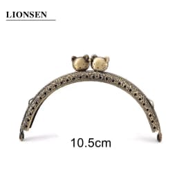 10pcs 8.5CM 10.5CM 12.5CM Cat Metal Purse Frame Handle for Clutch Bag Handbag Accessories Making Kiss Clasp Lock Bronze Bags