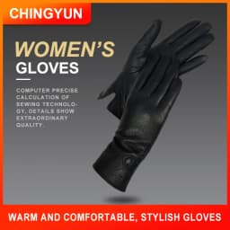Women's Winter Leather Gloves Soft Lined High-Quality Deer Skin Touch Fastening Design Outdoor Warm Windproof Mittens