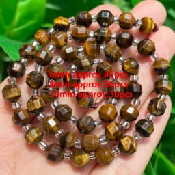 Various Styles Natural Yellow Tiger Eye Stone Beads Irregular Rondelle Column Spacer Bead for Jewelry DIY Making Bracelet Crafts
