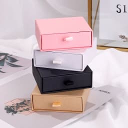 Multiple-Use Jewelry Packaging Box for Necklace, Bracelet, and Ring in Pink/White/Black