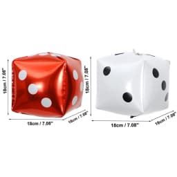 2/10/20/40pcs 18cm Cube Foil Balloons Dice Foil Ballon Casino Theme Party Adult Birthday Decor Las Vegas Party Poker Theme Party