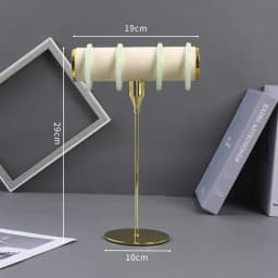 Beige Jewelry Display Props with Metal Base Earring Necklace Organizer Holder Jewelry Counter Earrings Rings Display Stand