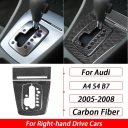 For Audi A4 S4 B7 2005-2008 Car Accessories Real Carbon Fiber Gear Shift Panel Set Cover Trim Interior Sticker Modification