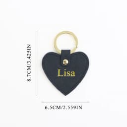 Customized Name Ins-Style Heart-Shaped PU Leather Multi-Color Simple Gift for Couples, Ladies, Bags, Car Keychains, Pendants