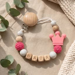 2026 Personalized Baby Pacifier Clip Custom Name Wooden Dummy Chain Silicone Teether Holder BPA Free Baby Shower Gift