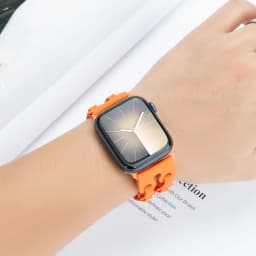Chain Link Silicone Strap for Apple Watch Band Ultra 3 2 49mm 44mm 40mm 45mm 41mm 42mm Bracelet for Series 11 10 9 8 7 6 5 4 SE3