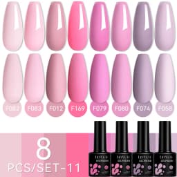 LILYCUTE 12PCs 7ml Nude Brown Red Nail Gel Polish Set Semi Permanent UV Gel For Nail Art Manicure Soak Off Gel Nail Polish Kit