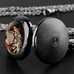 Creative Clown Design Glass Dome Quartz Pocket Watch Watch Children Student Birthday Gift Souvenir Men Women Necklace Pendant