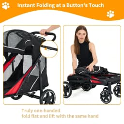 Garvee Multi Functional Pet Cart Lightweight And Foldable Multiple Cats Dogs And Outdoor Carts Heavy-Duty Large Dog Stroller with Mesh Ventilation, Removable Bed, Storage Basket For Dogs Cat