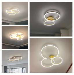 Nordic Creative Led Circle Chandeliers Bedroom Living Dining Room Lighting Chandelier Golden Brown Glossy Lamp Home Indoor Lamps
