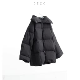 White Duck down Puffy Jacket~~New Winter down Jacket Versatile Thick Coat for Women~Detachable Collar