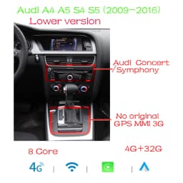 AUTOTOP Wifi 4G 10.25" Car Multimedia Player For Audi A4 B8 A5 S5 2009-2016 Wireless CarPlay Android Auto GPS Navigation BT 2Din