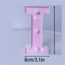 1PC 16cm Pink Glitter LED Letter&Number Lights Battery Powered Decorative Lights For Wedding,Proposal,Birthday,Party,Photo Props