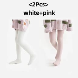 2Pcs/set 0-9 Years Children Cotton Leggings Spring Autumn Baby Girls Basic Simple Dance Pantyhose Infant Toddler Knitted Tights