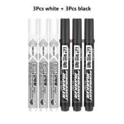 3/6 Pcs/set Deli Permanent Art Markers Pens Waterproof Oil Based Paint Markers for Rock Wood Fabric Plastic Canvas Glass Canvas