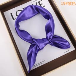 Solid-color Square Scarf single-color Imitation Silk Small Square Plain Glossy Satin Color Tween Performance Silk Scarf SJ19