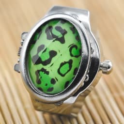 New Gem Flower Clamshell White Dial Can See The Time Finger Watch Casual Fashion Ring Watch