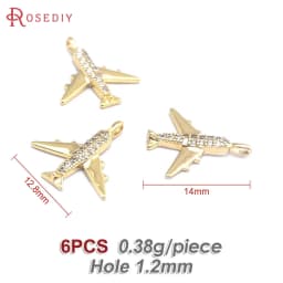 18K Gold Color Airplane Bicycle Tower Windmill Charms Pendants High Quality Diy Jewelry Making Necklace Earrings Accessories